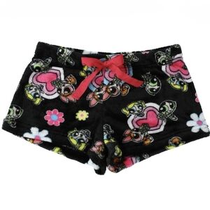 The Powerpuff Girls Plush Lounge Sleep Shorts Black L